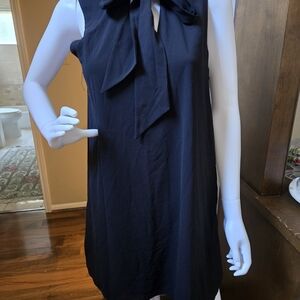 Almost Famous Black Crepe Dress with Straps To Tie Bow Or Leave Straight